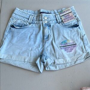 Blue Spice High Waist Blue Denim Shorts